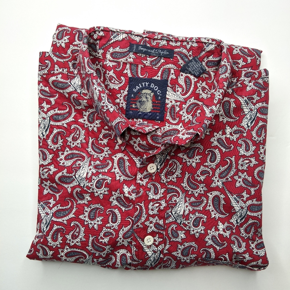Vintage Salty dog short sleeve button down shirt